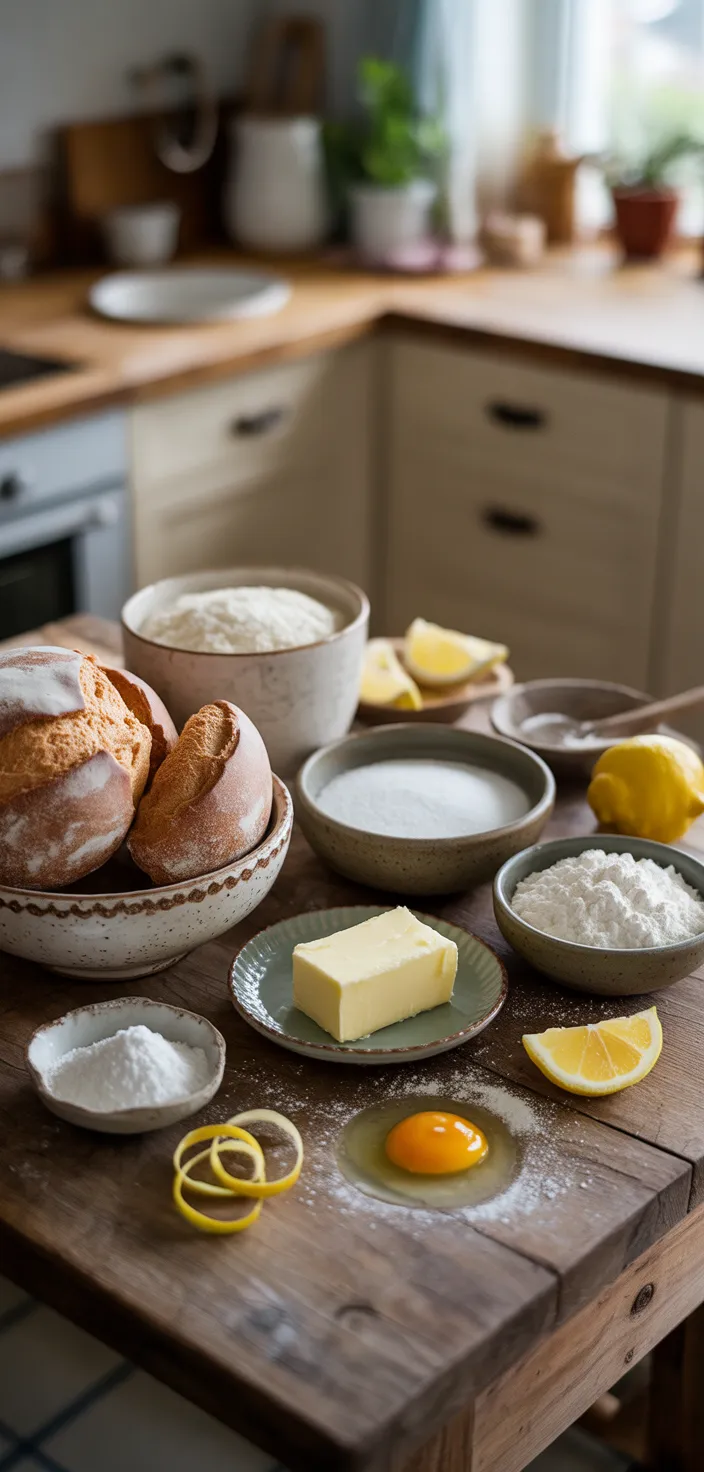 Ingredients photo for Sourdough Lemon Crinkle Cookies Recipe