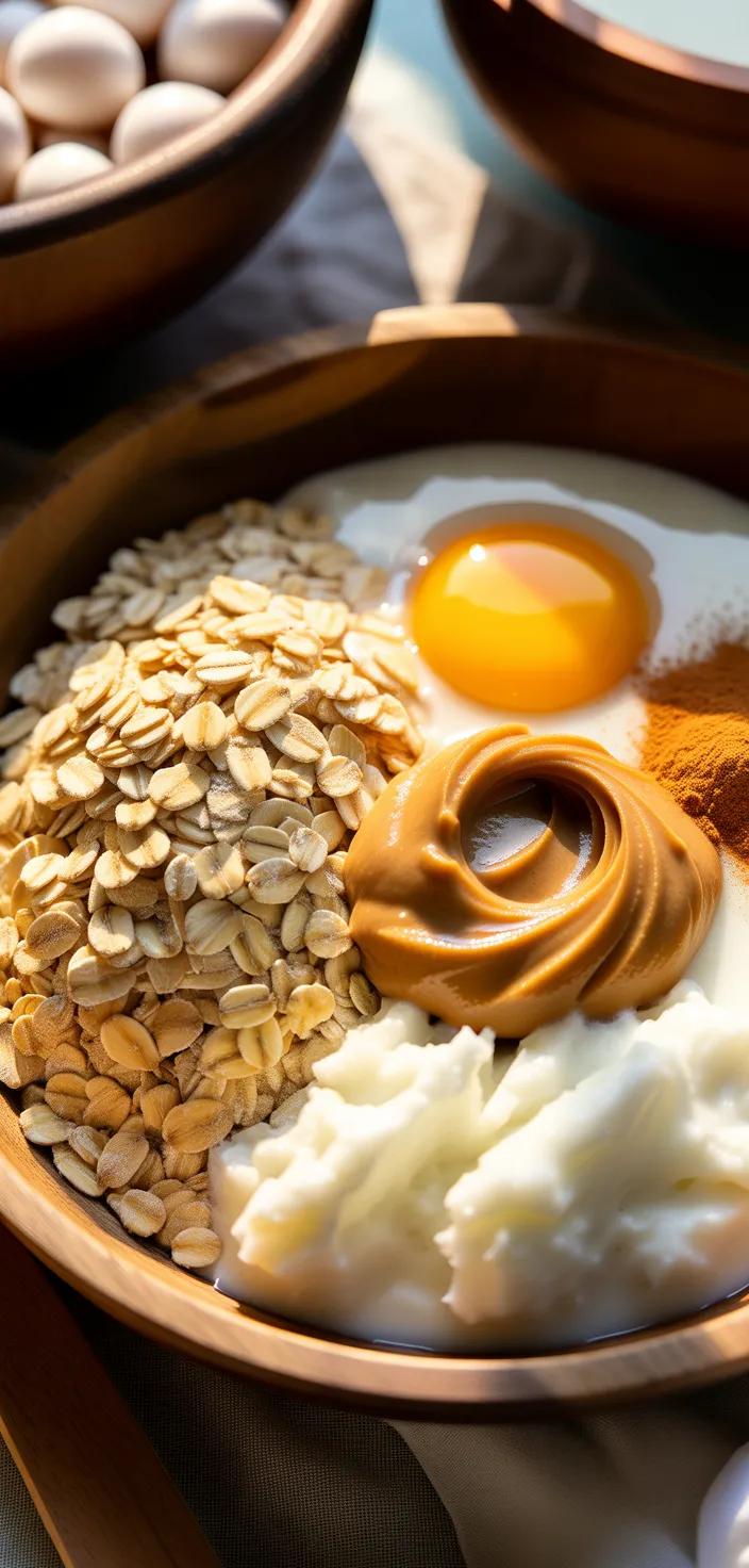 Ingredients photo for Peanut Butter Banana Oatmeal Bake Meatless Monday Recipe