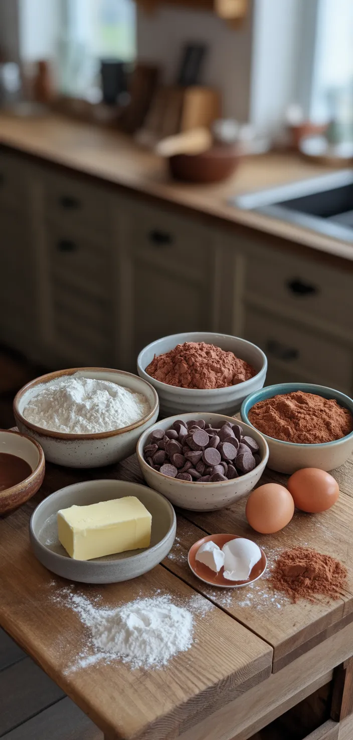 Ingredients photo for Chocolate Lover's Double Chocolate Chip Cookies Recipe