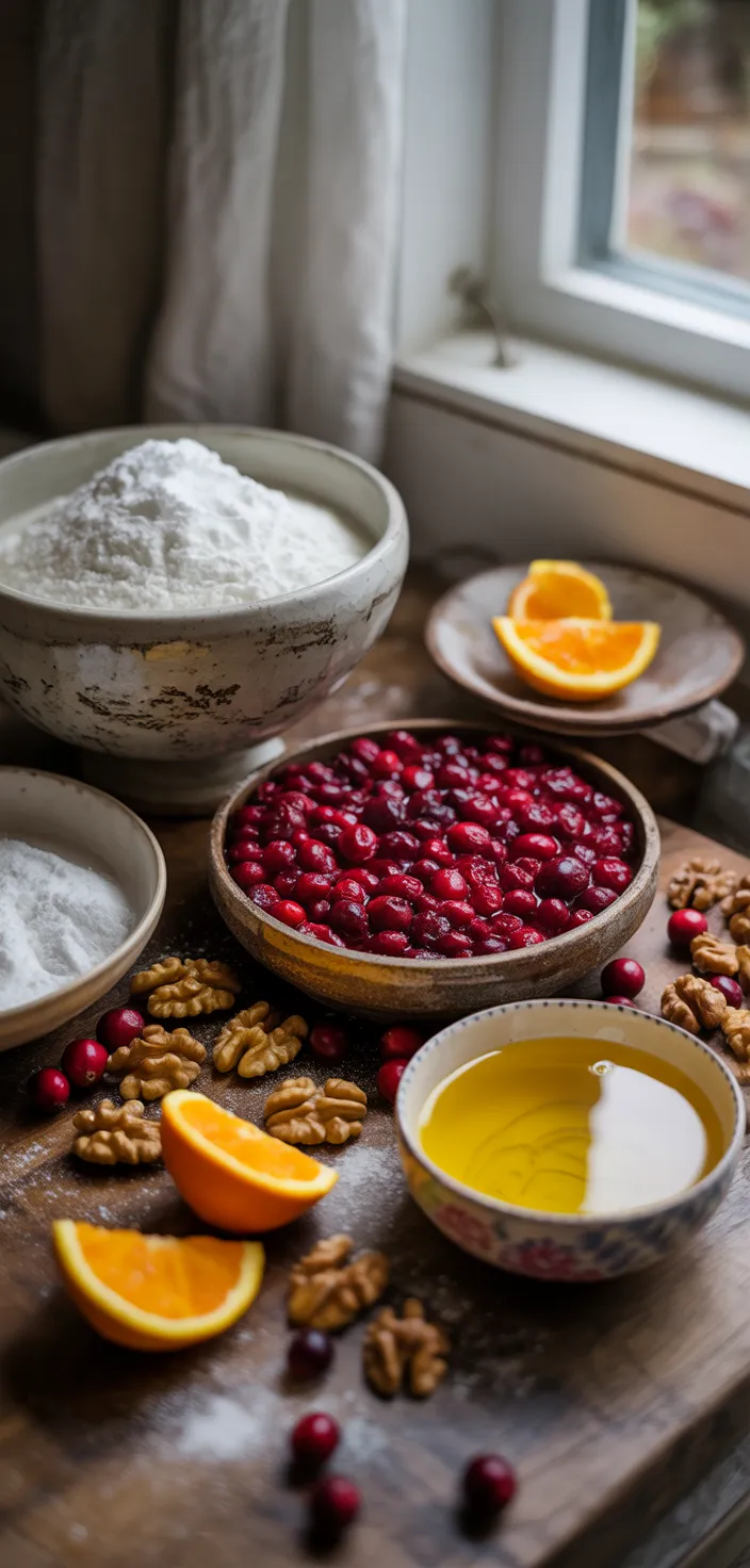 Ingredients photo for Cranberry Bread With Orange Glaze (VIDEO) Recipe